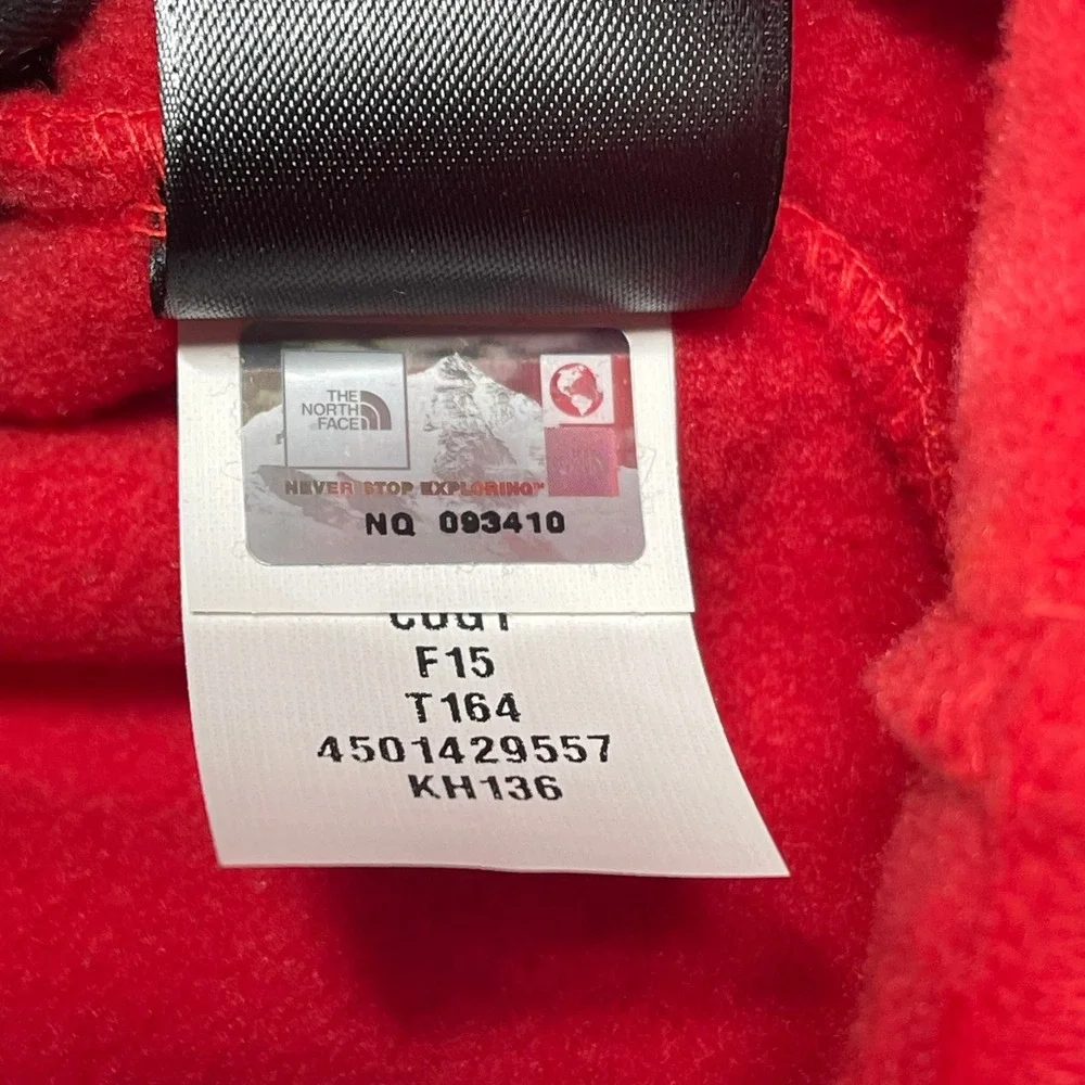The North Face Fleece Jacket Mens XXL Red Full Zip Grey Panels KH136